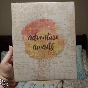 "Adventure Awaits" canvas decor
